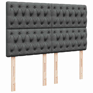 Κρεβάτι Boxspring με Στρώμα Σκούρο Γκρι 140x200 εκ Υφασμάτινο - Pakobazaar