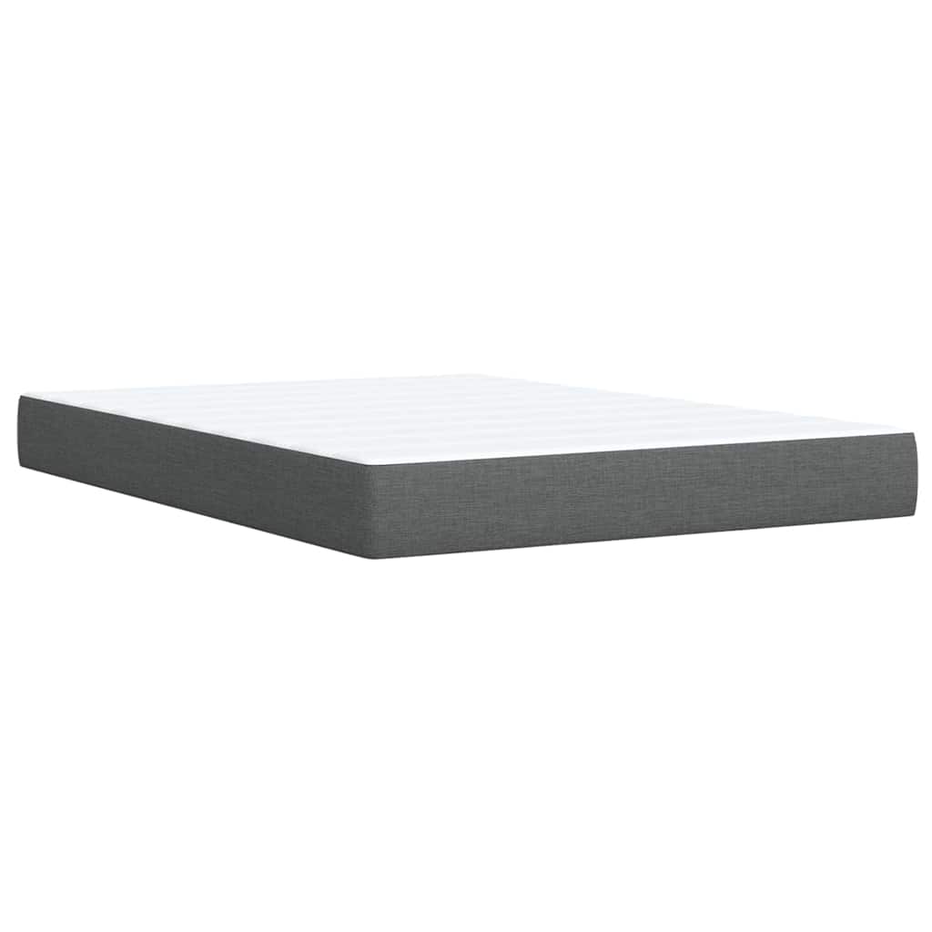 Κρεβάτι Boxspring με Στρώμα Σκούρο Γκρι 140x200 εκ Υφασμάτινο - Pakobazaar