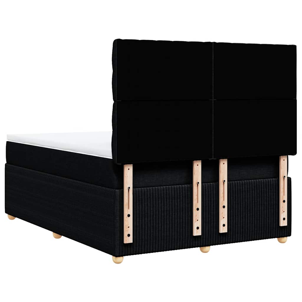 Κρεβάτι Boxspring με Στρώμα Μαύρο 140x200 εκ. Υφασμάτινο - Pakobazaar