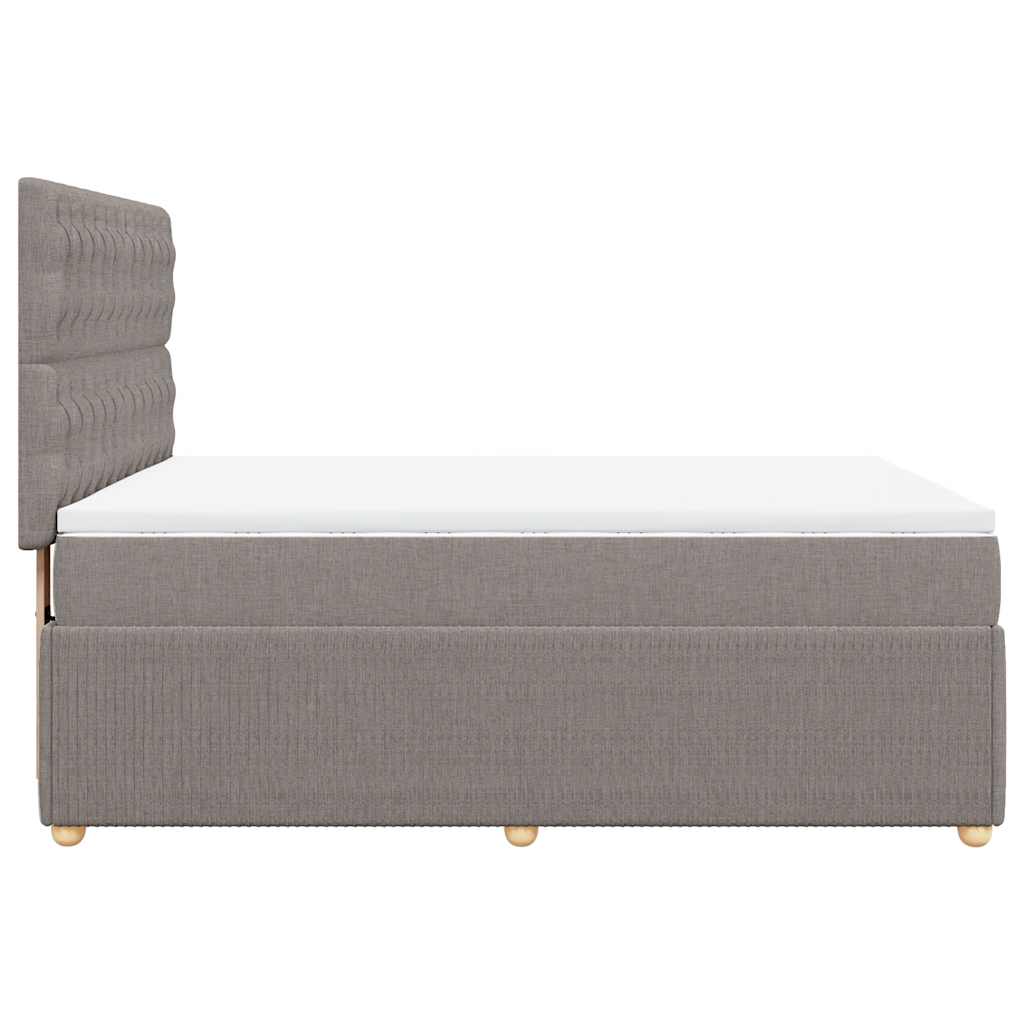 Κρεβάτι Boxspring με Στρώμα Taupe 140x200 εκ. Υφασμάτινο - Pakobazaar