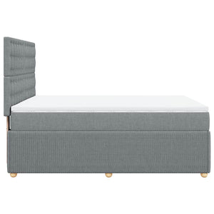 Κρεβάτι Boxspring με Στρώμα Ανοιχτό Γκρι 140x200 εκ. Υφασμάτινο - Pakobazaar