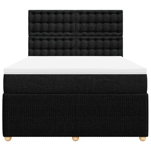 Κρεβάτι Boxspring με Στρώμα Μαύρο 140x200 εκ. Υφασμάτινο - Pakobazaar