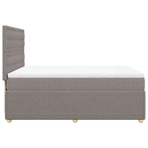 Κρεβάτι Boxspring με Στρώμα Taupe 140x200 εκ. Υφασμάτινο - Pakobazaar