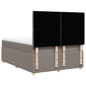 Κρεβάτι Boxspring με Στρώμα Taupe 140x200 εκ. Υφασμάτινο - Pakobazaar