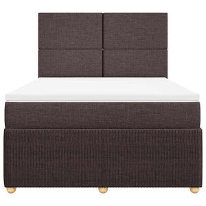 Κρεβάτι Boxspring με Στρώμα Σκούρο Καφέ 160x200 εκ Υφασμάτινο - Pakobazaar