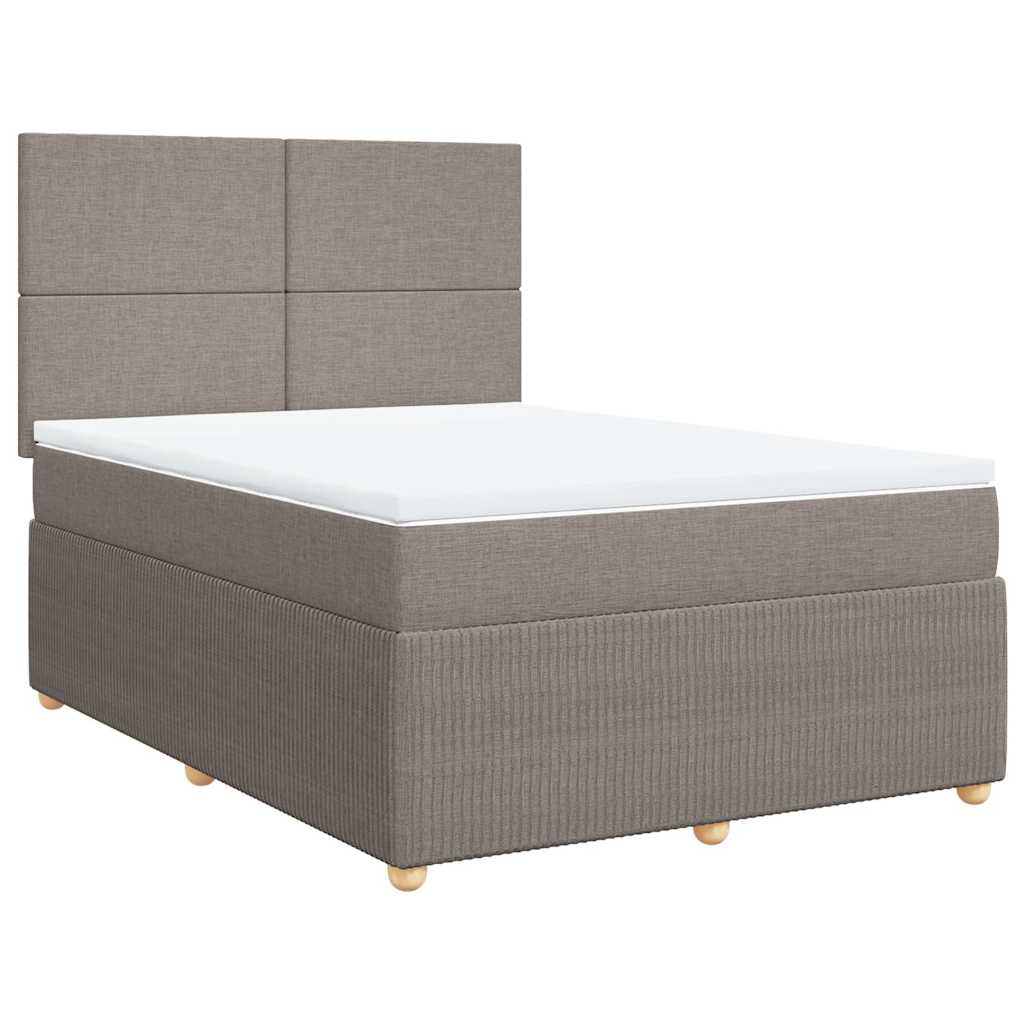 Κρεβάτι Boxspring με Στρώμα Taupe 160x200 εκ. Υφασμάτινο - Pakobazaar