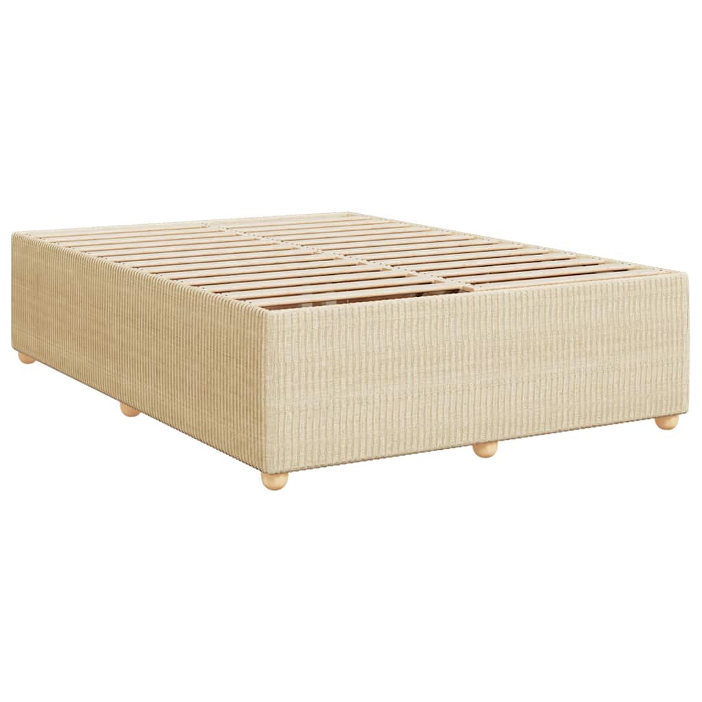 Κρεβάτι Boxspring με Στρώμα Κρεμ 160x200 εκ. Υφασμάτινο - Pakobazaar
