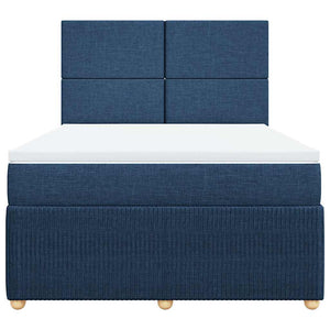 Κρεβάτι Boxspring με Στρώμα Μπλε 160x200 εκ. Υφασμάτινο - Pakobazaar