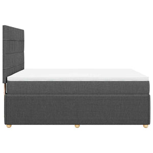 Κρεβάτι Boxspring με Στρώμα Σκούρο Γκρι 160x200 εκ Υφασμάτινο - Pakobazaar
