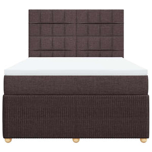 Κρεβάτι Boxspring με Στρώμα Σκούρο Καφέ 160x200 εκ Υφασμάτινο - Pakobazaar