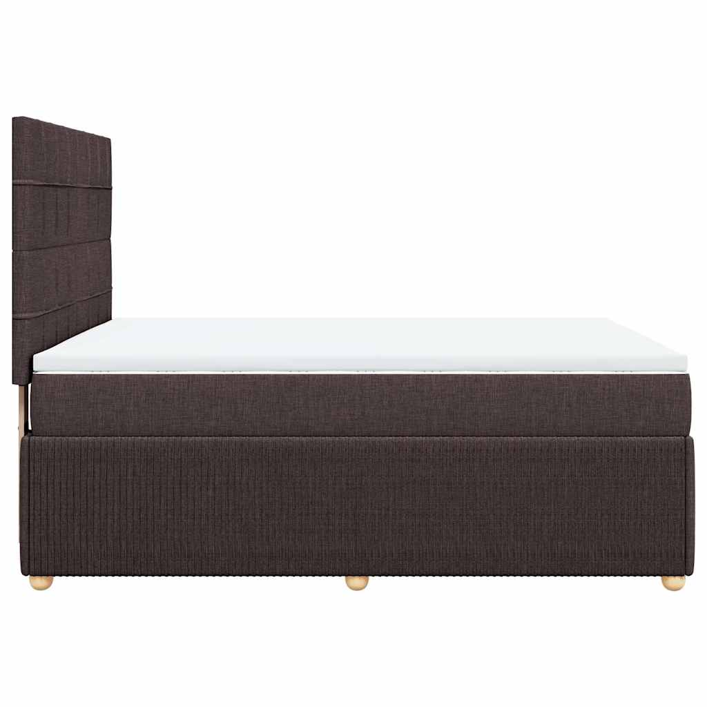 Κρεβάτι Boxspring με Στρώμα Σκούρο Καφέ 160x200 εκ Υφασμάτινο - Pakobazaar