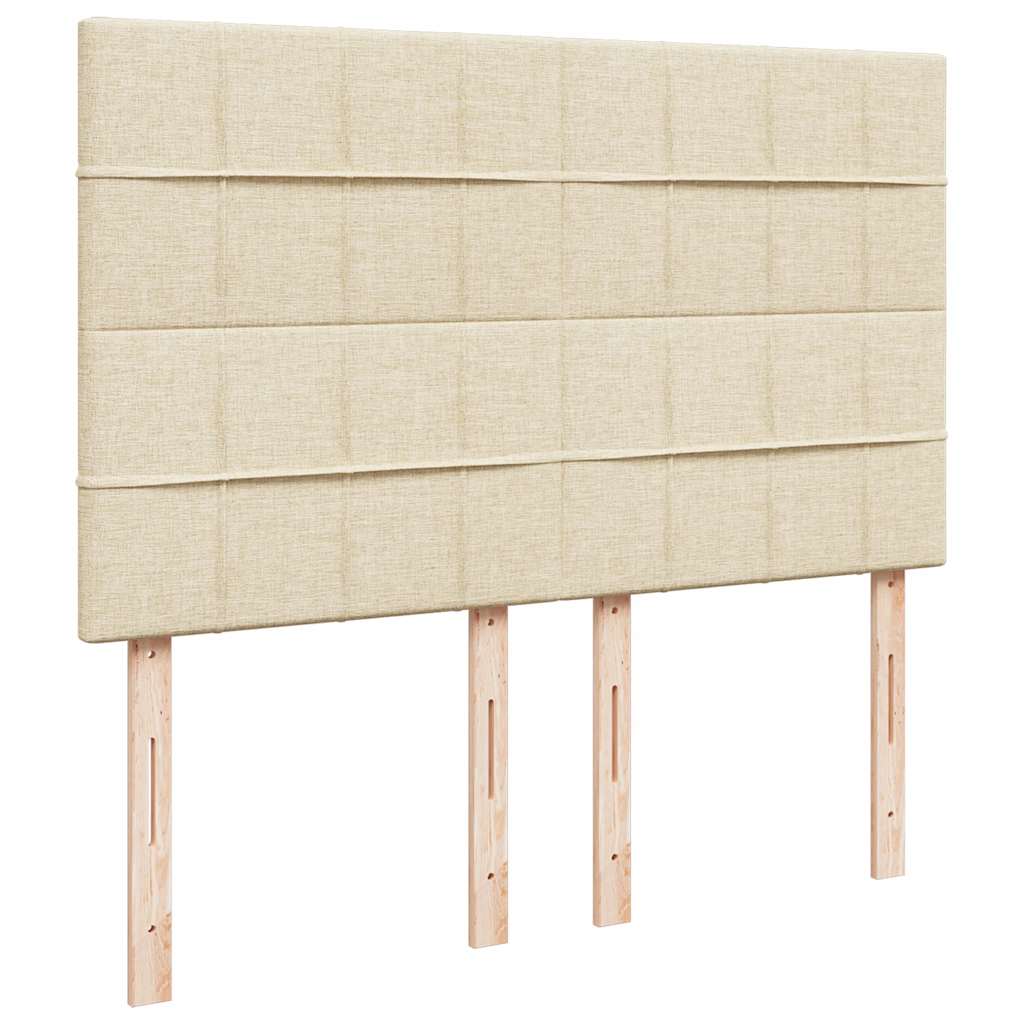 Κρεβάτι Boxspring με Στρώμα Κρεμ 160x200 εκ. Υφασμάτινο - Pakobazaar