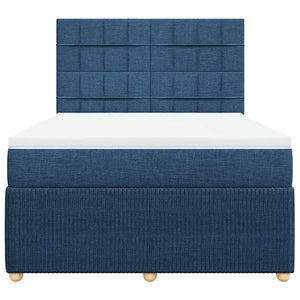 Κρεβάτι Boxspring με Στρώμα Μπλε 160x200 εκ. Υφασμάτινο - Pakobazaar