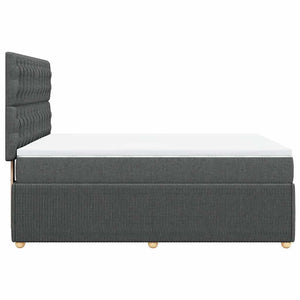 Κρεβάτι Boxspring με Στρώμα Σκούρο Γκρι 160x200 εκ Υφασμάτινο - Pakobazaar