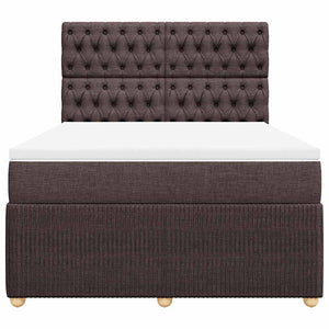 Κρεβάτι Boxspring με Στρώμα Σκούρο Καφέ 160x200 εκ Υφασμάτινο - Pakobazaar