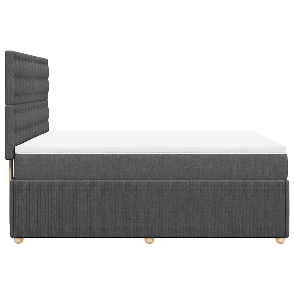 Κρεβάτι Boxspring με Στρώμα Σκούρο Γκρι 160x200 εκ Υφασμάτινο - Pakobazaar