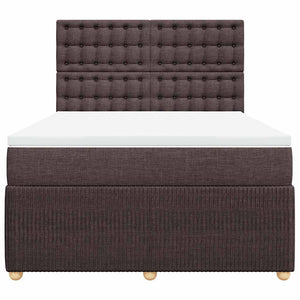 Κρεβάτι Boxspring με Στρώμα Σκούρο Καφέ 160x200 εκ Υφασμάτινο - Pakobazaar