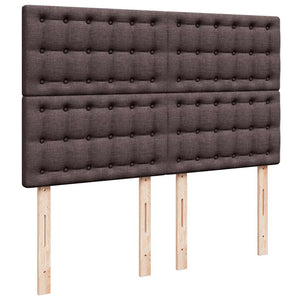 Κρεβάτι Boxspring με Στρώμα Σκούρο Καφέ 160x200 εκ Υφασμάτινο - Pakobazaar