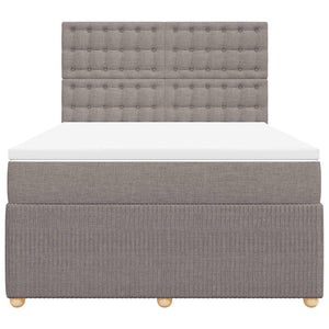 Κρεβάτι Boxspring με Στρώμα Taupe 160x200 εκ. Υφασμάτινο - Pakobazaar