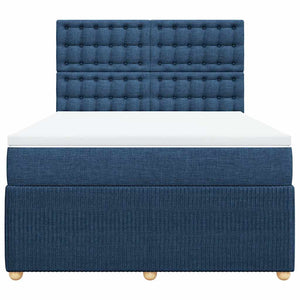 Κρεβάτι Boxspring με Στρώμα Μπλε 160x200 εκ. Υφασμάτινο - Pakobazaar