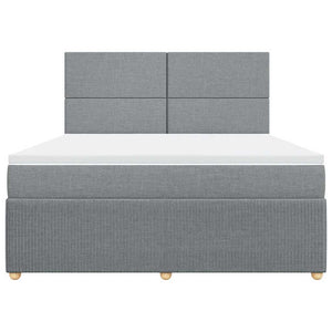 Κρεβάτι Boxspring με Στρώμα Ανοιχτό Γκρι 180x200 εκ. Υφασμάτινο - Pakobazaar