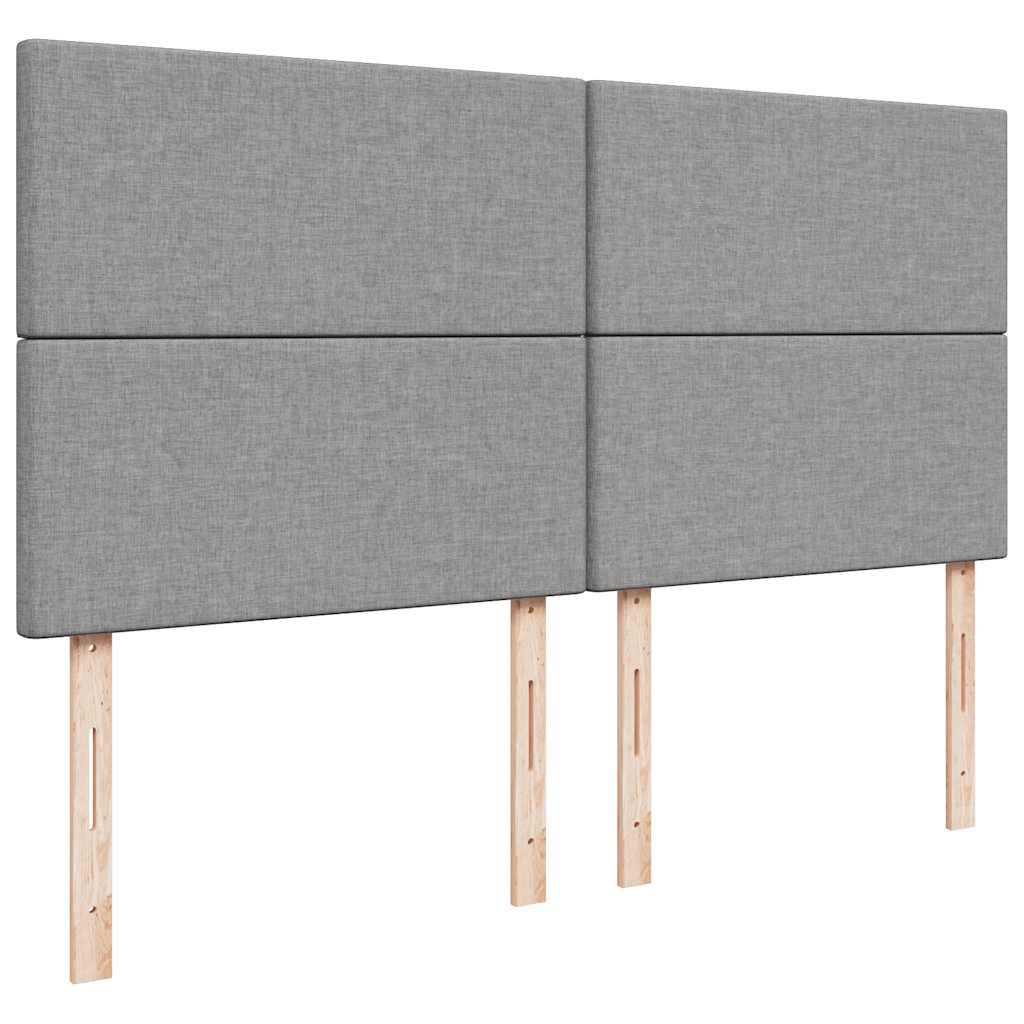 Κρεβάτι Boxspring με Στρώμα Ανοιχτό Γκρι 180x200 εκ. Υφασμάτινο - Pakobazaar