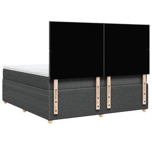 Κρεβάτι Boxspring με Στρώμα Σκούρο Γκρι 180x200 εκ Υφασμάτιν - Pakobazaar