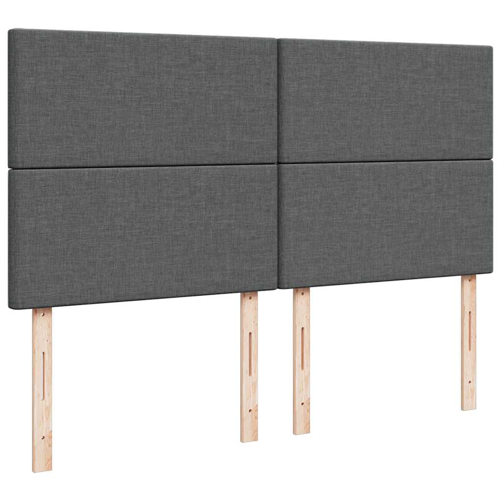 Κρεβάτι Boxspring με Στρώμα Σκούρο Γκρι 180x200 εκ Υφασμάτιν - Pakobazaar