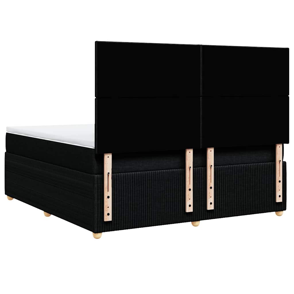 Κρεβάτι Boxspring με Στρώμα Μαύρο 180x200 εκ. Υφασμάτινο - Pakobazaar