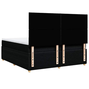 Κρεβάτι Boxspring με Στρώμα Μαύρο 180x200 εκ. Υφασμάτινο - Pakobazaar