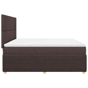 Κρεβάτι Boxspring με Στρώμα Σκούρο Καφέ 180x200 εκ Υφασμάτινο - Pakobazaar