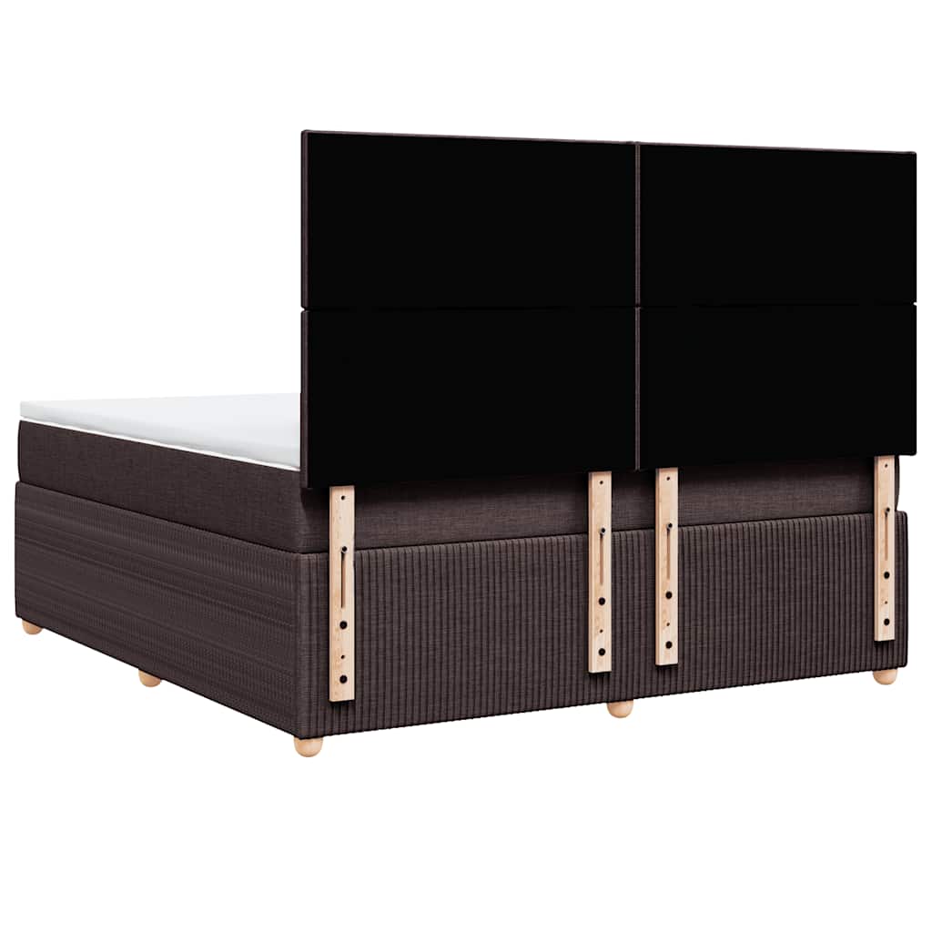 Κρεβάτι Boxspring με Στρώμα Σκούρο Καφέ 180x200 εκ Υφασμάτινο - Pakobazaar