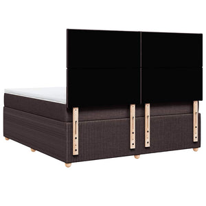 Κρεβάτι Boxspring με Στρώμα Σκούρο Καφέ 180x200 εκ Υφασμάτινο - Pakobazaar