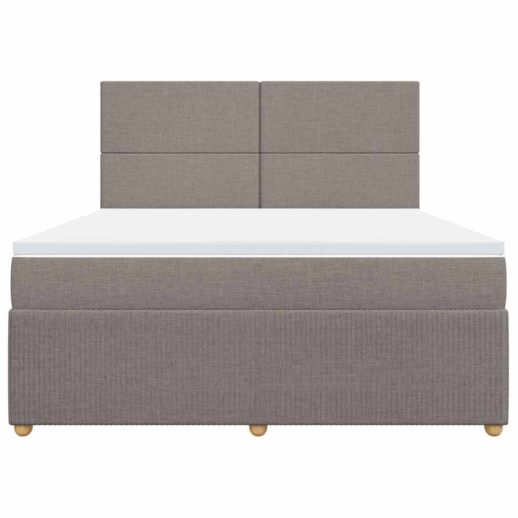 Κρεβάτι Boxspring με Στρώμα Taupe 180x200 εκ. Υφασμάτινο - Pakobazaar