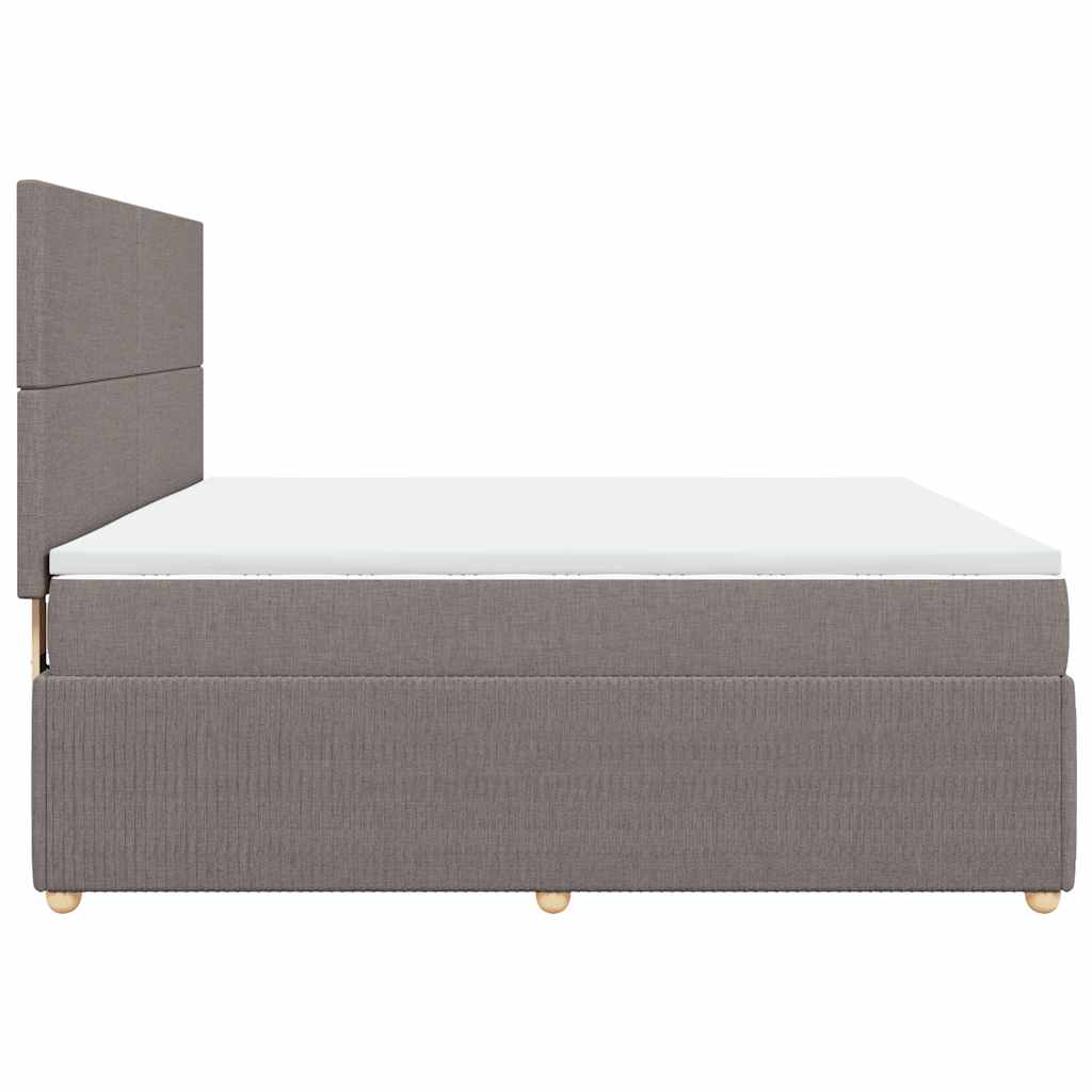 Κρεβάτι Boxspring με Στρώμα Taupe 180x200 εκ. Υφασμάτινο - Pakobazaar