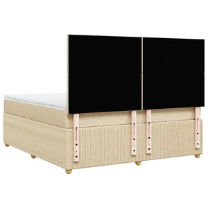 Κρεβάτι Boxspring με Στρώμα Κρεμ 180x200 εκ. Υφασμάτινο - Pakobazaar