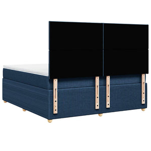 Κρεβάτι Boxspring με Στρώμα Μπλε 180x200 εκ. Υφασμάτινο