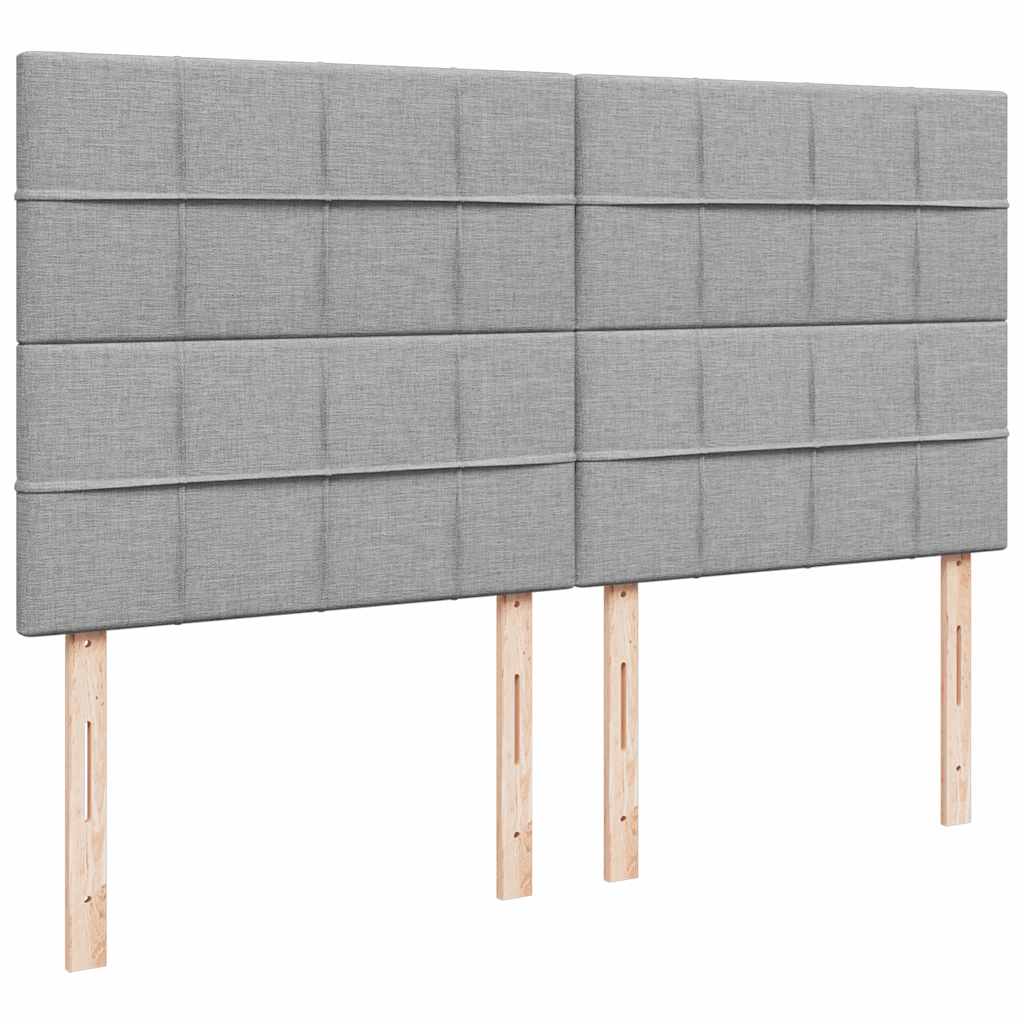 Κρεβάτι Boxspring με Στρώμα Ανοιχτό Γκρι 180x200 εκ. Υφασμάτινο - Pakobazaar