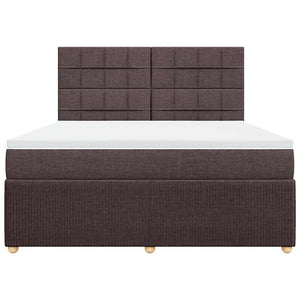 Κρεβάτι Boxspring με Στρώμα Σκούρο Καφέ 180x200 εκ Υφασμάτινο - Pakobazaar