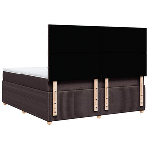 Κρεβάτι Boxspring με Στρώμα Σκούρο Καφέ 180x200 εκ Υφασμάτινο - Pakobazaar