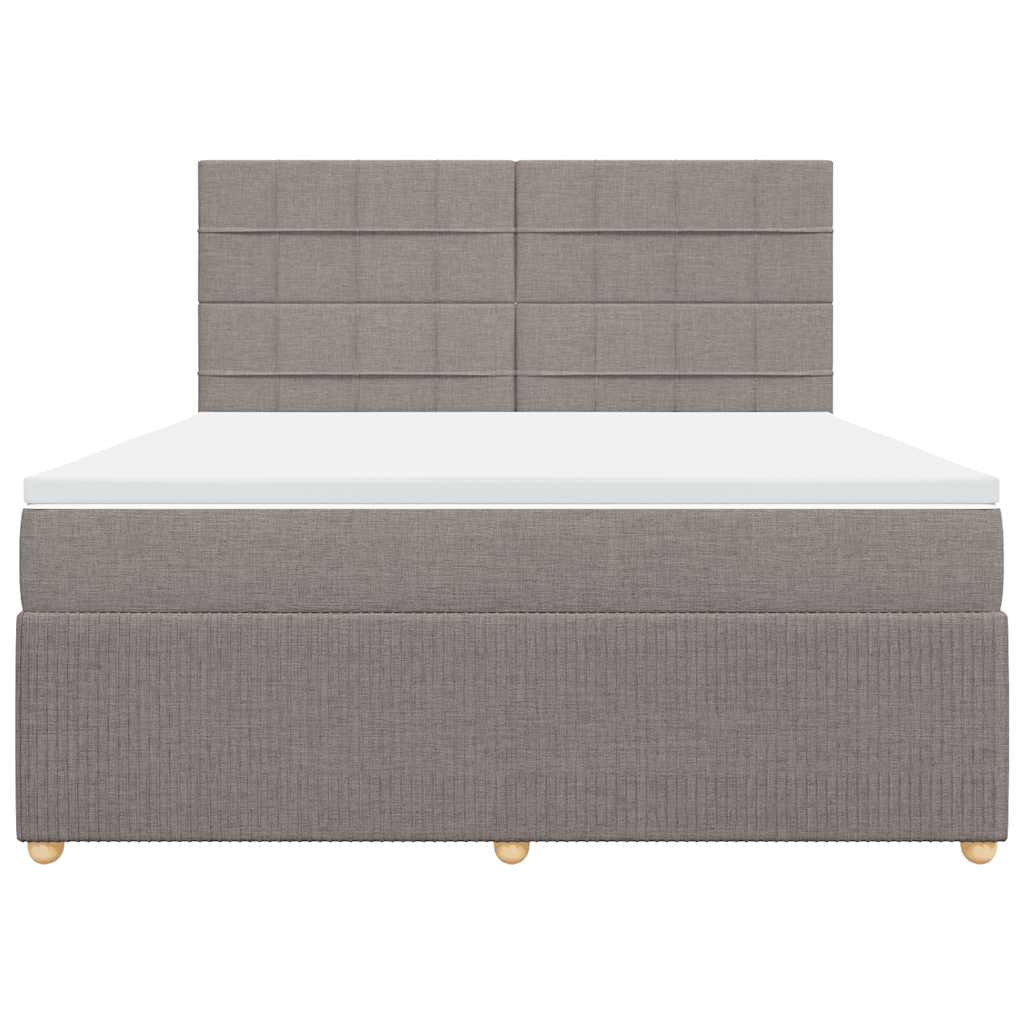 Κρεβάτι Boxspring με Στρώμα Taupe 180x200 εκ. Υφασμάτινο - Pakobazaar