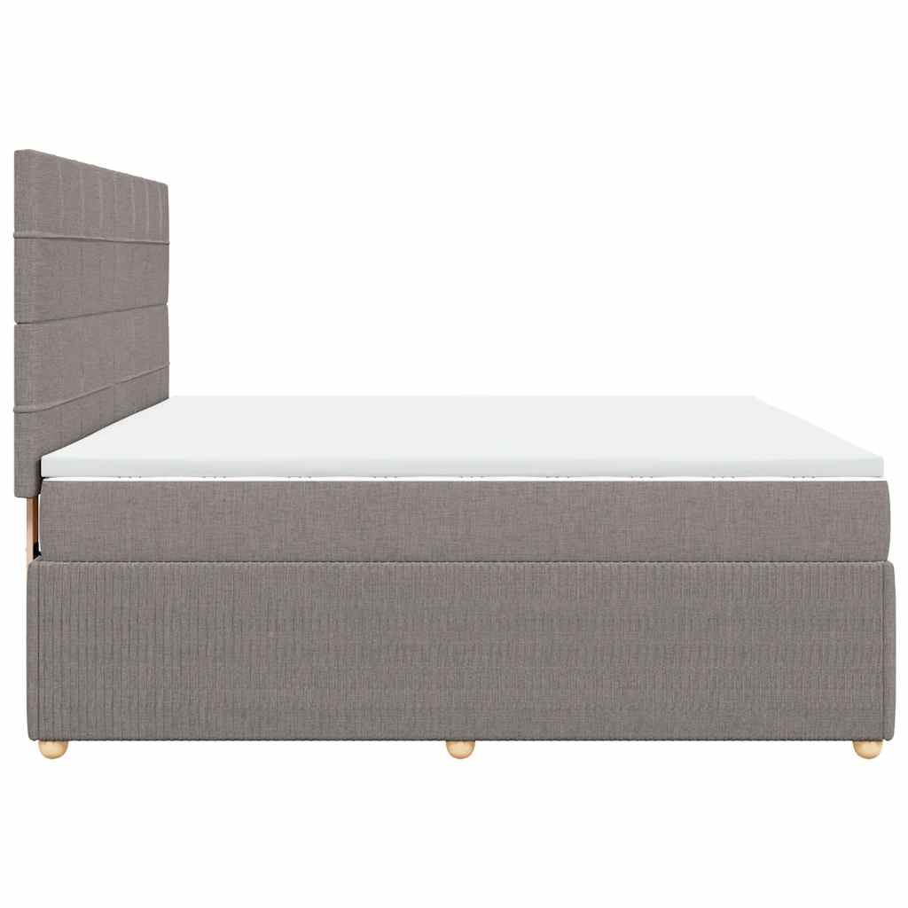 Κρεβάτι Boxspring με Στρώμα Taupe 180x200 εκ. Υφασμάτινο - Pakobazaar