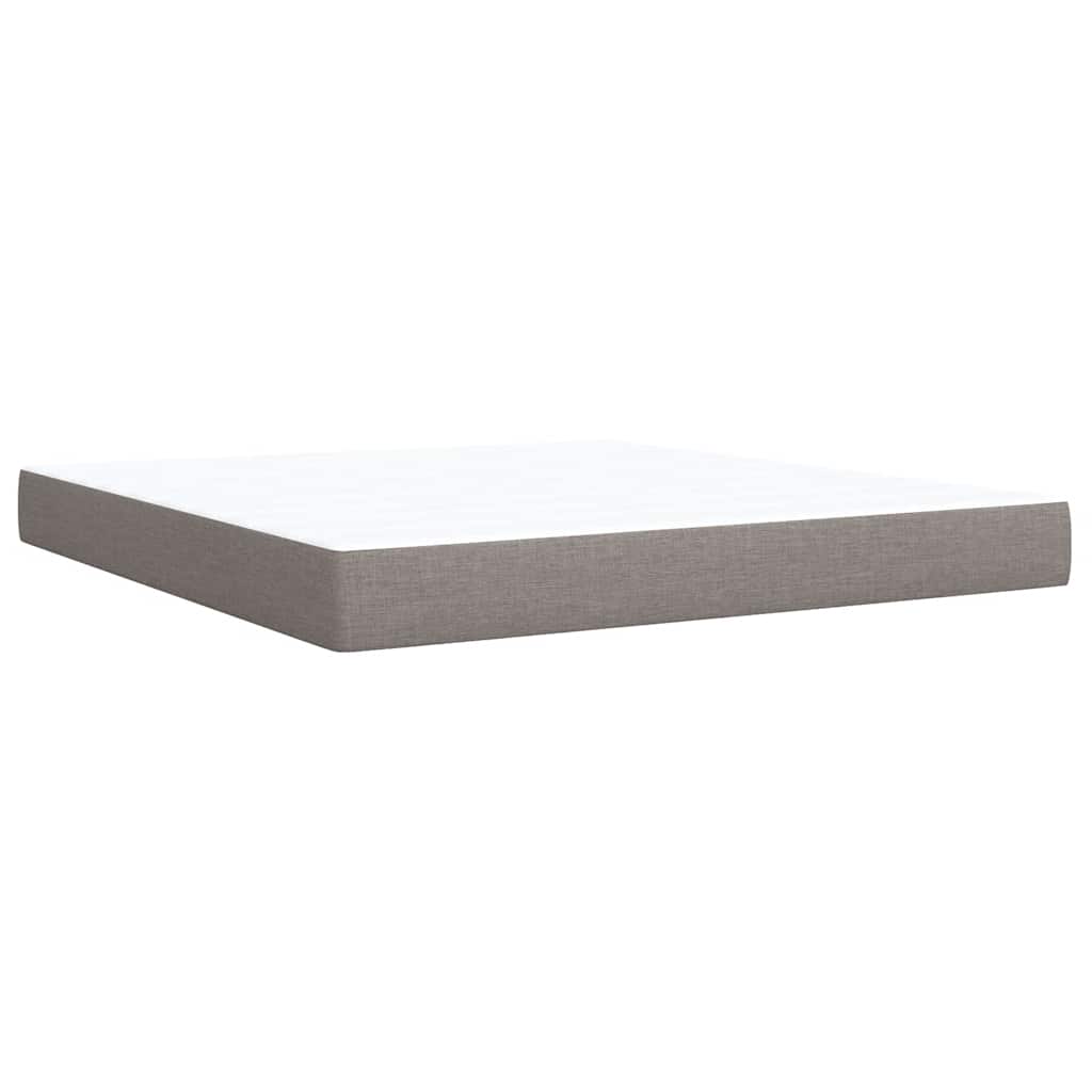 Κρεβάτι Boxspring με Στρώμα Taupe 180x200 εκ. Υφασμάτινο - Pakobazaar
