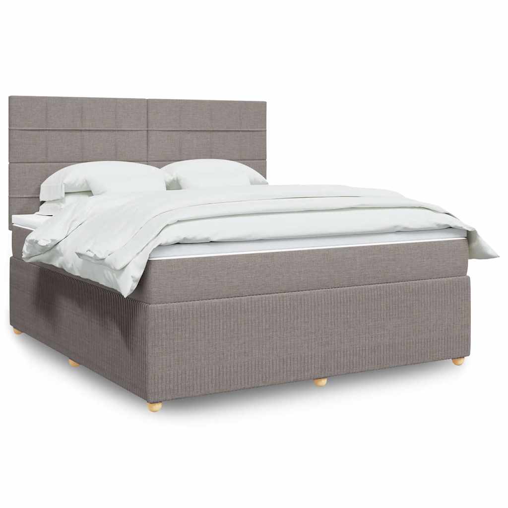 Κρεβάτι Boxspring με Στρώμα Taupe 180x200 εκ. Υφασμάτινο - Pakobazaar