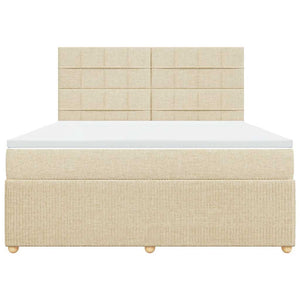 Κρεβάτι Boxspring με Στρώμα Κρεμ 180x200 εκ. Υφασμάτινο