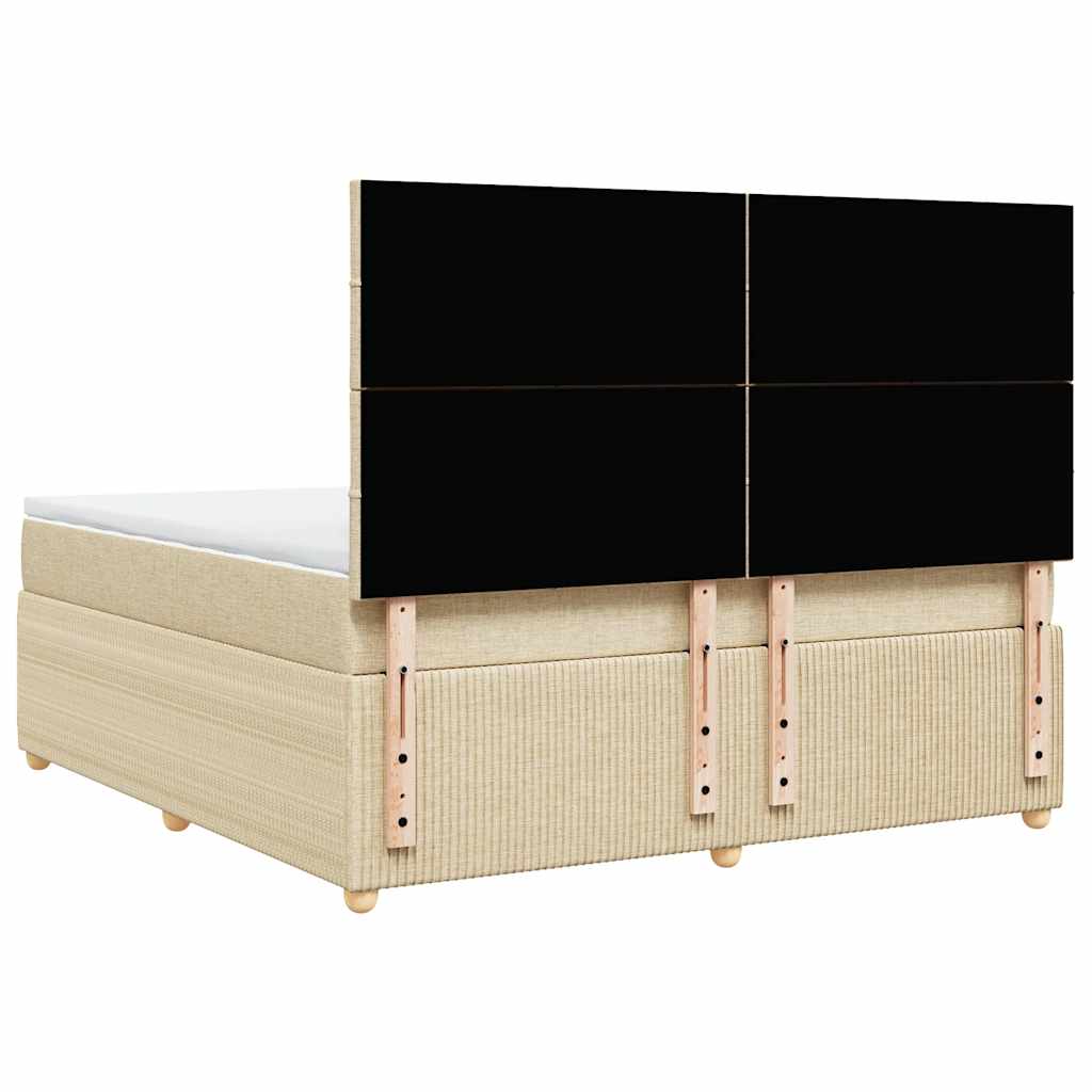 Κρεβάτι Boxspring με Στρώμα Κρεμ 180x200 εκ. Υφασμάτινο