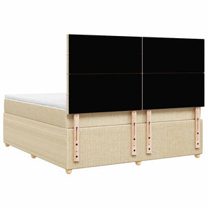 Κρεβάτι Boxspring με Στρώμα Κρεμ 180x200 εκ. Υφασμάτινο