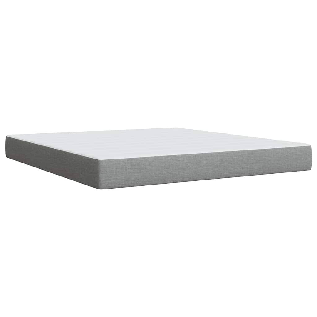 Κρεβάτι Boxspring με Στρώμα Ανοιχτό Γκρι 180x200 εκ. Υφασμάτινο - Pakobazaar