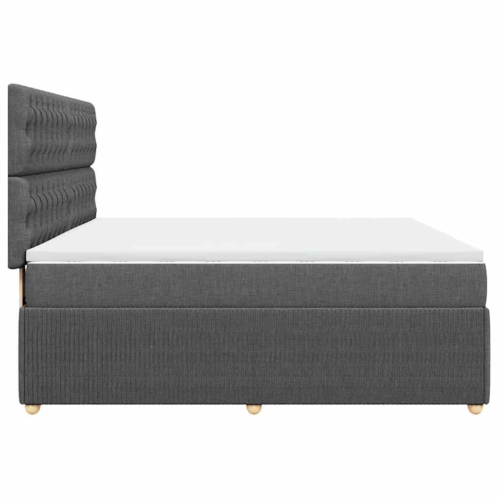 Κρεβάτι Boxspring με Στρώμα Σκούρο Γκρι 180x200 εκ Υφασμάτιν - Pakobazaar