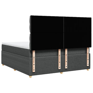 Κρεβάτι Boxspring με Στρώμα Σκούρο Γκρι 180x200 εκ Υφασμάτιν - Pakobazaar